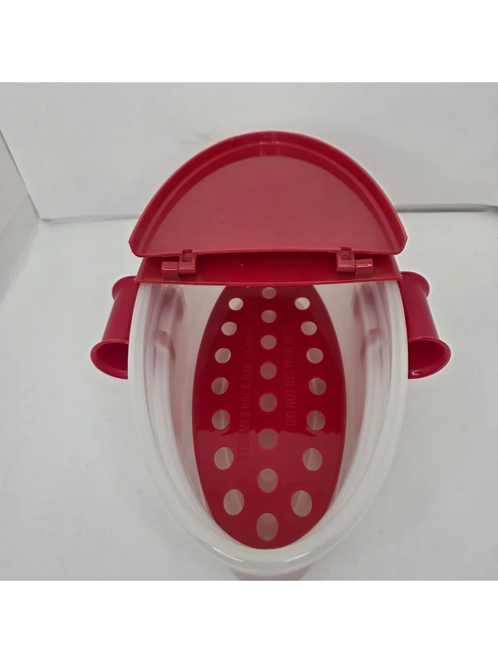 Microwave Pasta Boat  Cooker As Seen on TV TeleBrands Vegetable Steamer Red